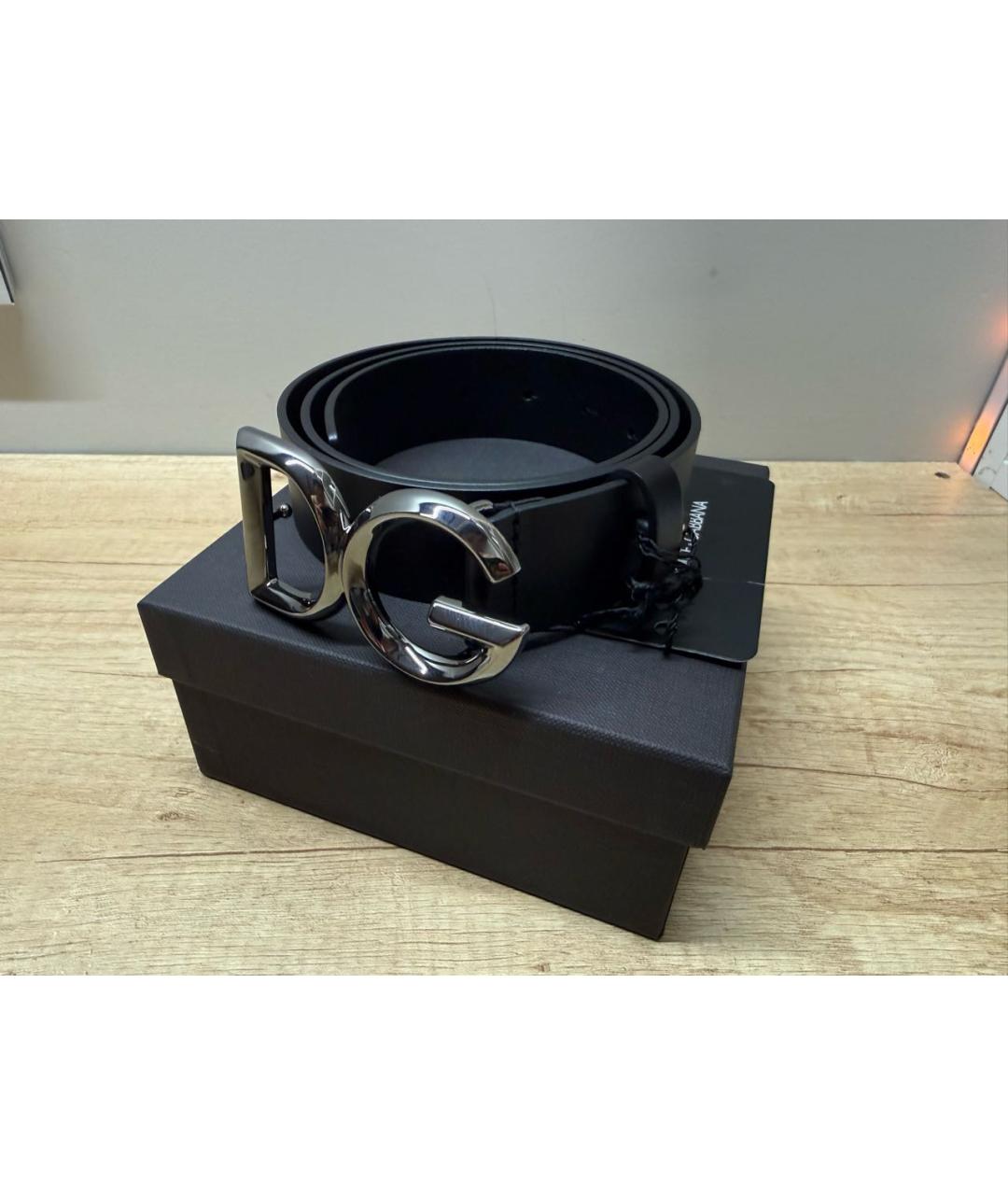 DOLCE&GABBANA Черный кожаный ремень, фото 8