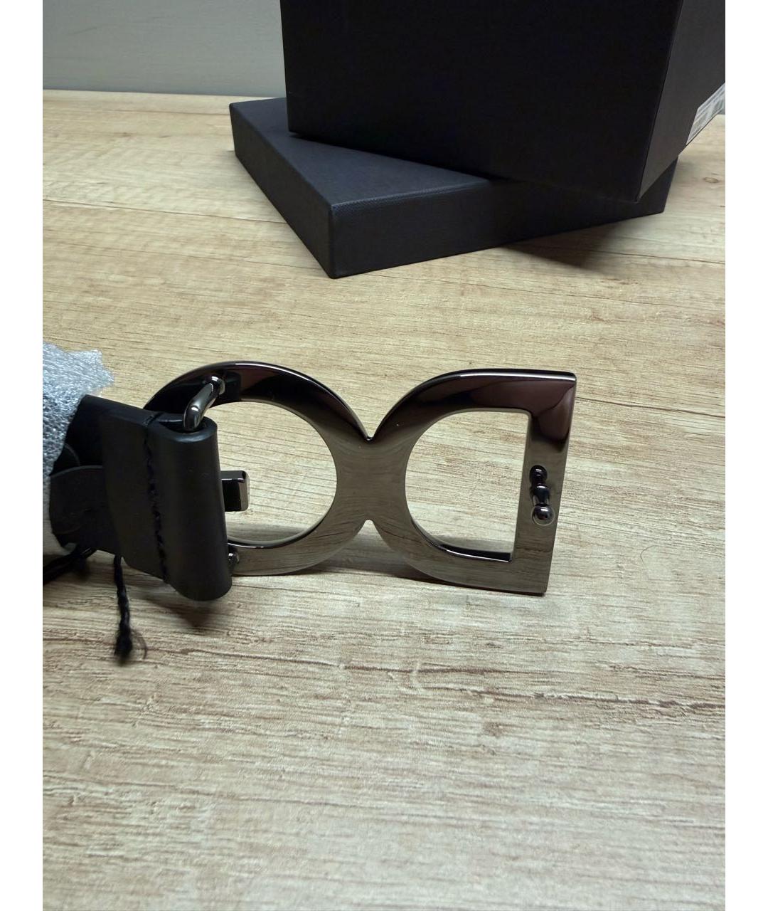 DOLCE&GABBANA Черный кожаный ремень, фото 2