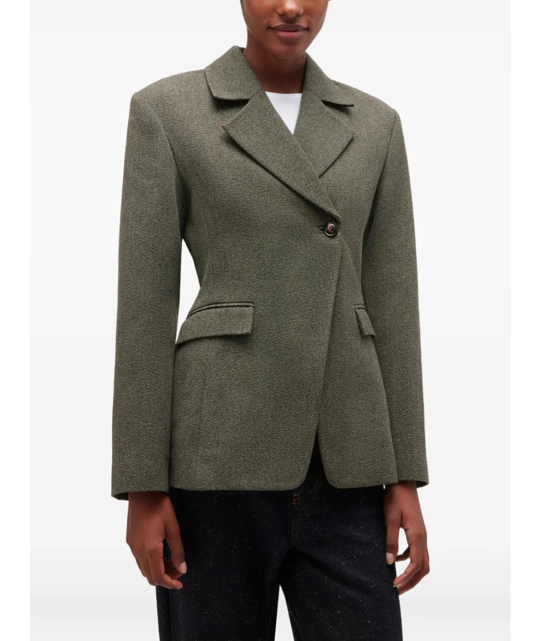 GANNI Зеленый хлопковый жакет/пиджак, фото 3