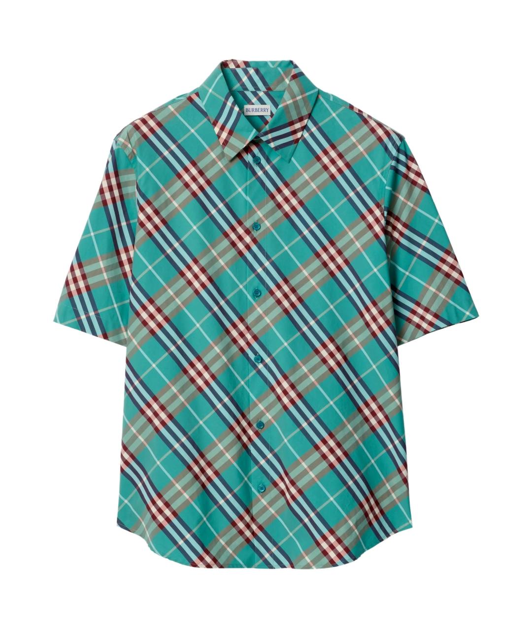 BURBERRY Голубая хлопковая кэжуал рубашка, фото 1