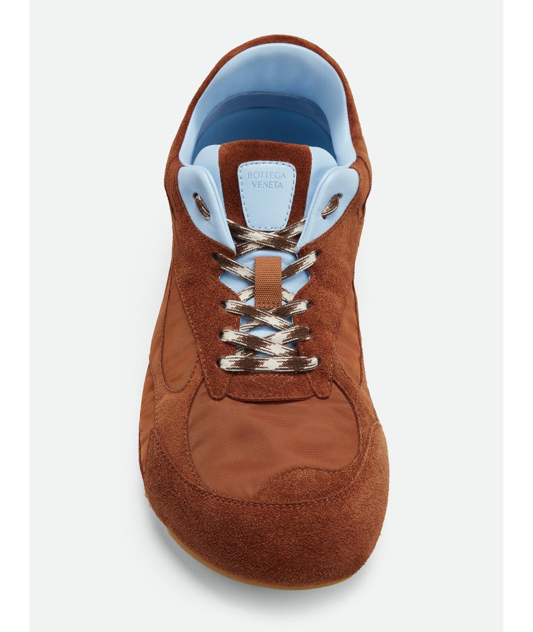 BOTTEGA VENETA Коричневые кожаные низкие кроссовки / кеды, фото 4