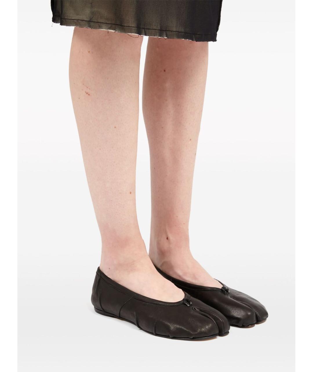 MAISON MARGIELA Черные кожаные балетки, фото 6