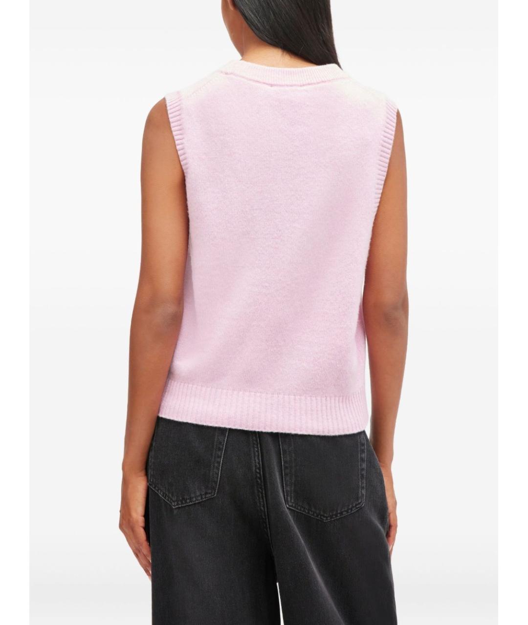 GANNI Розовая шерстяная жилетка, фото 4