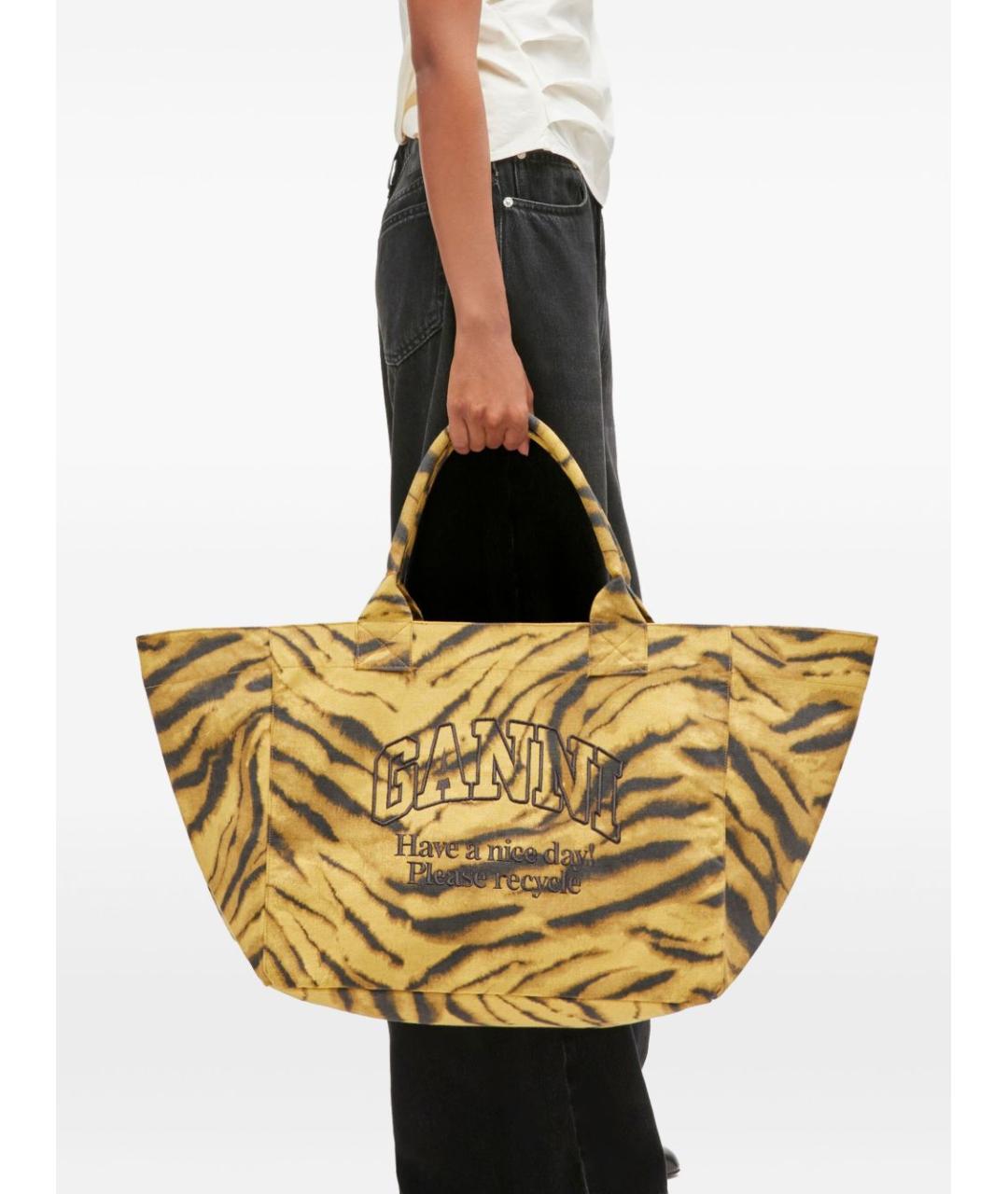 GANNI Мульти хлопковая сумка тоут, фото 2