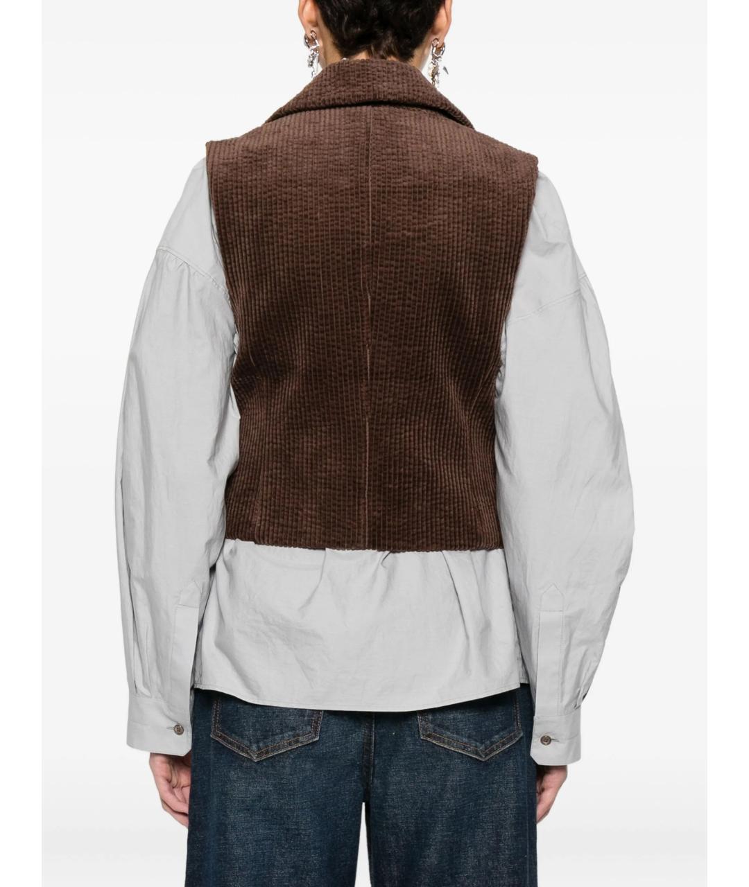 GANNI Коричневая хлопковая жилетка, фото 4