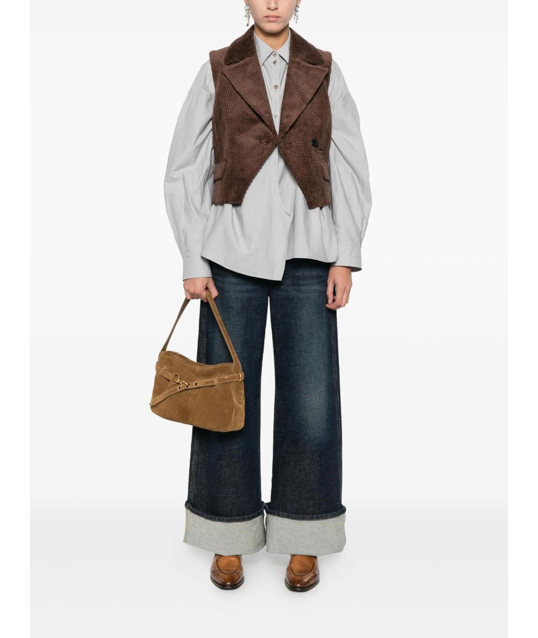 GANNI Коричневая хлопковая жилетка, фото 2