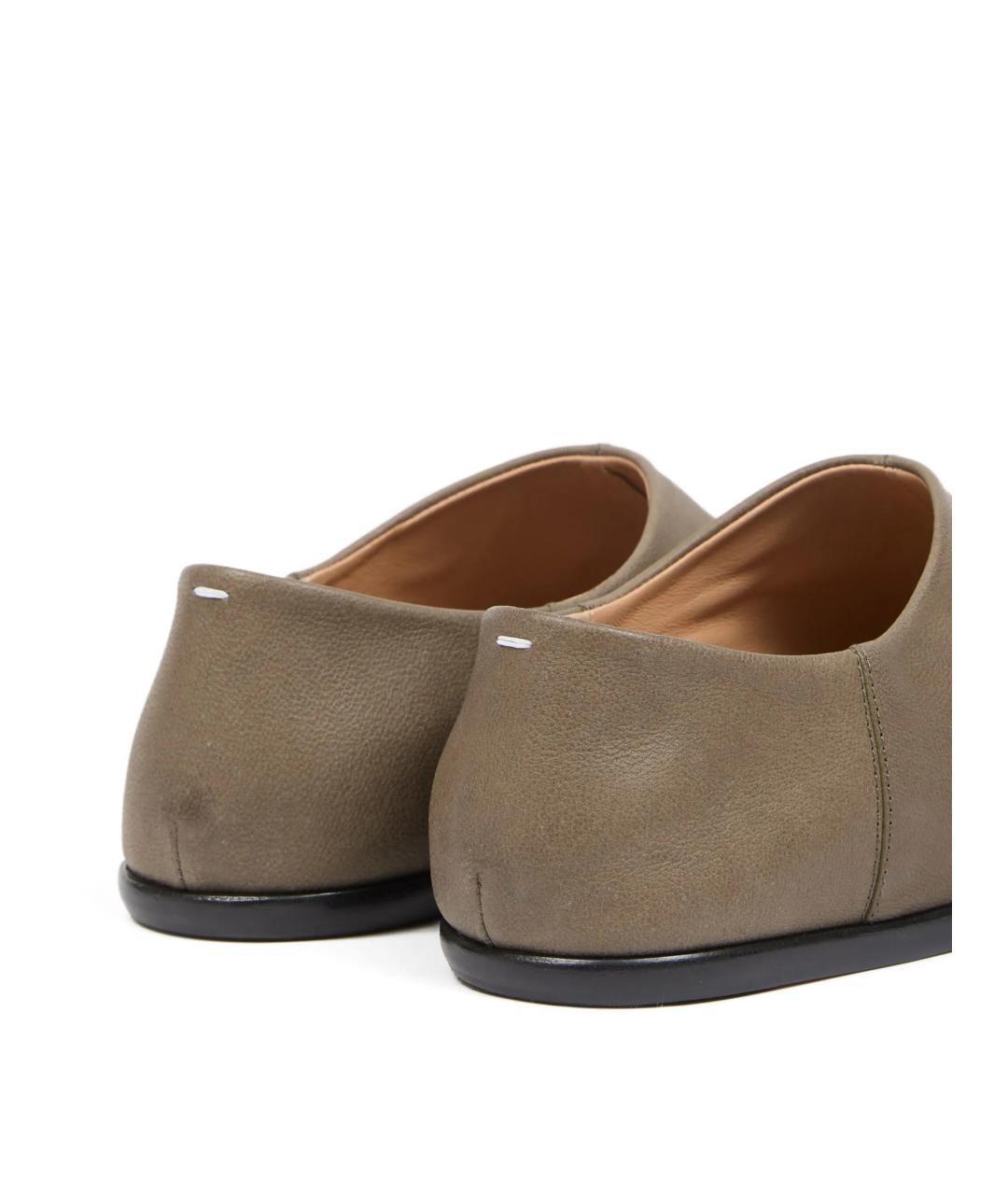 MAISON MARGIELA Бежевые кожаные низкие ботинки, фото 5