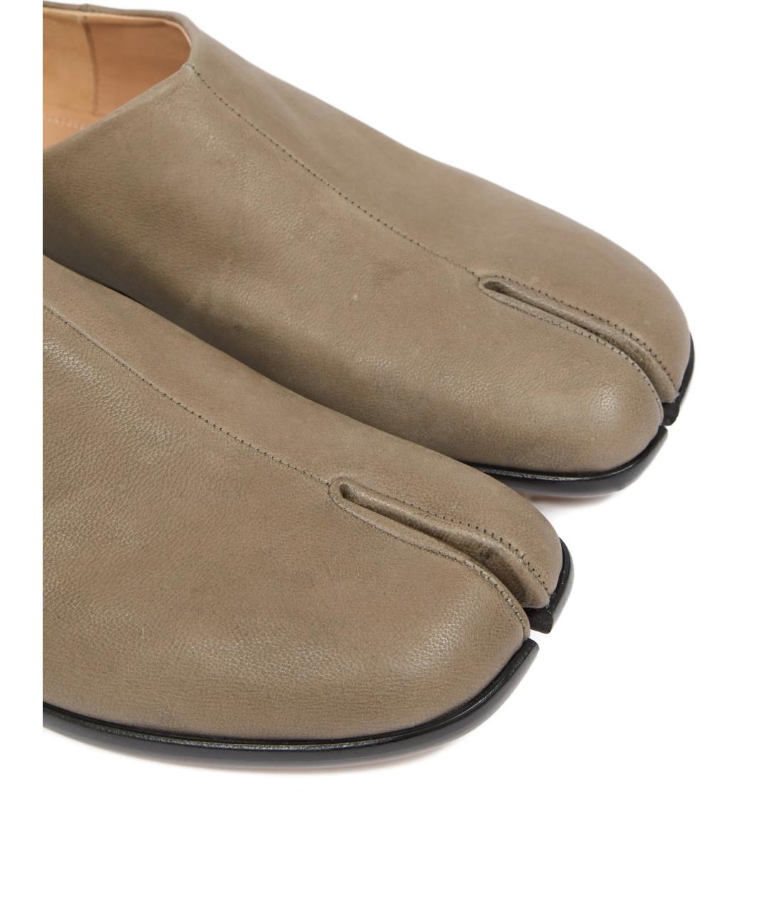 MAISON MARGIELA Бежевые кожаные низкие ботинки, фото 4