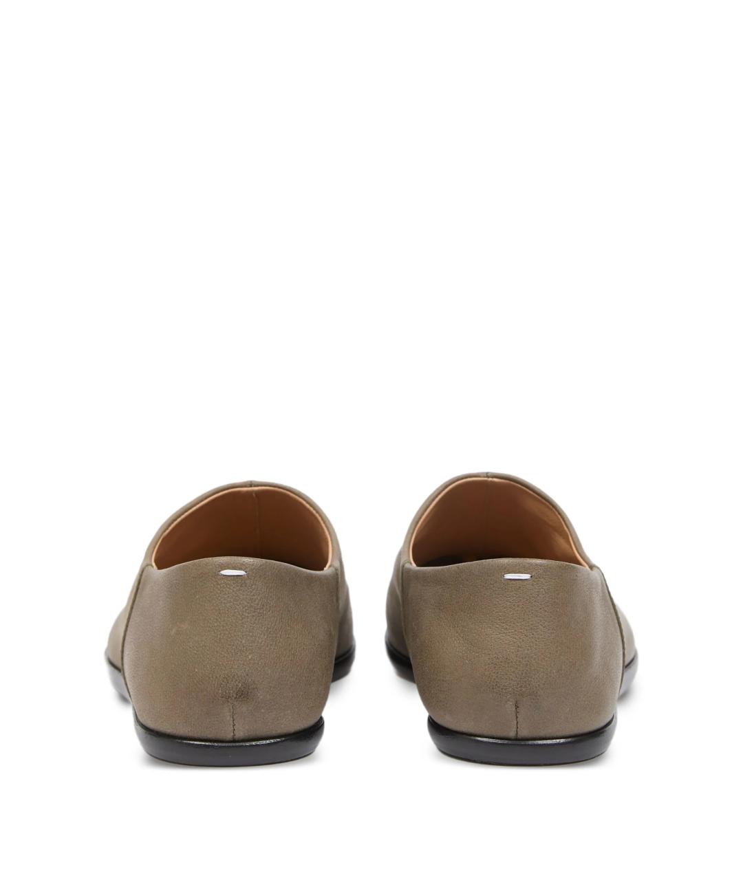 MAISON MARGIELA Бежевые кожаные низкие ботинки, фото 3