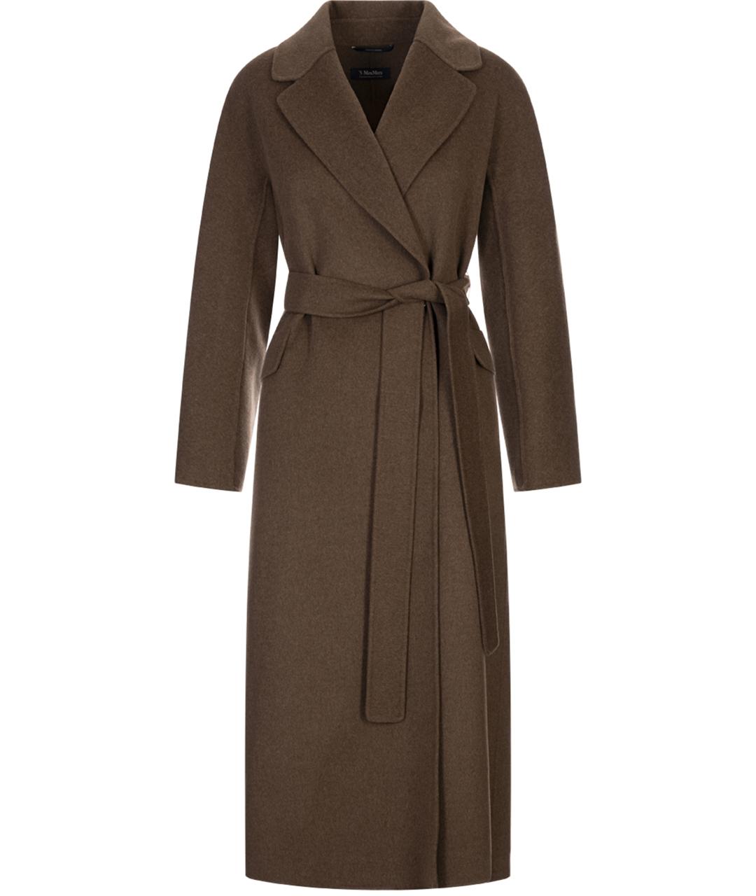 'S MAX MARA Коричневое шерстяное пальто, фото 1