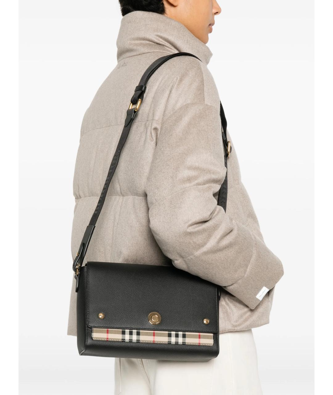 BURBERRY Черная кожаная сумка через плечо, фото 2