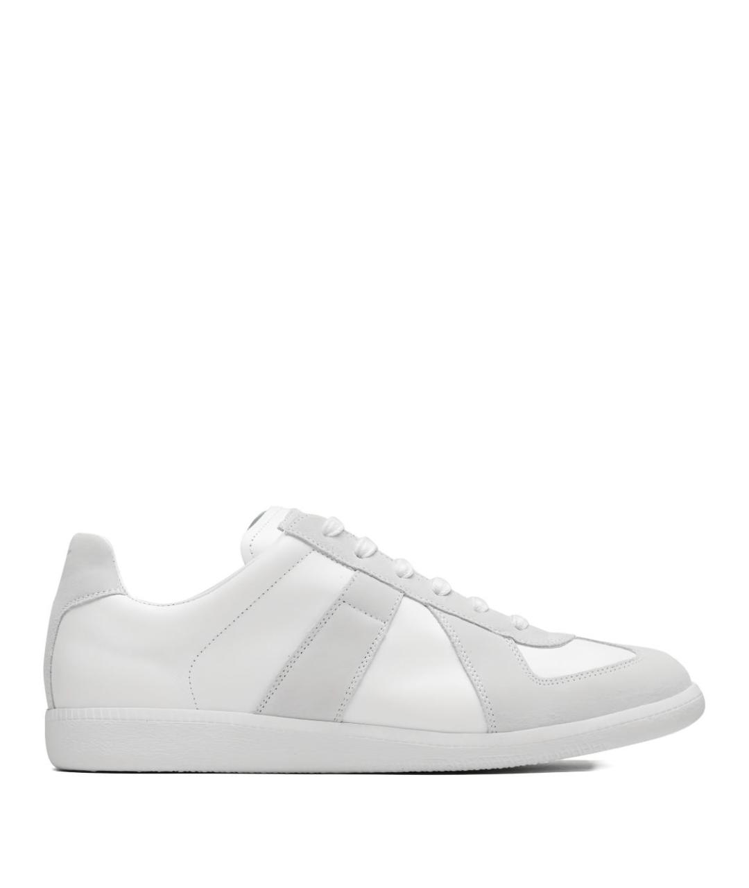 MAISON MARGIELA Белые кожаные низкие кроссовки / кеды, фото 1