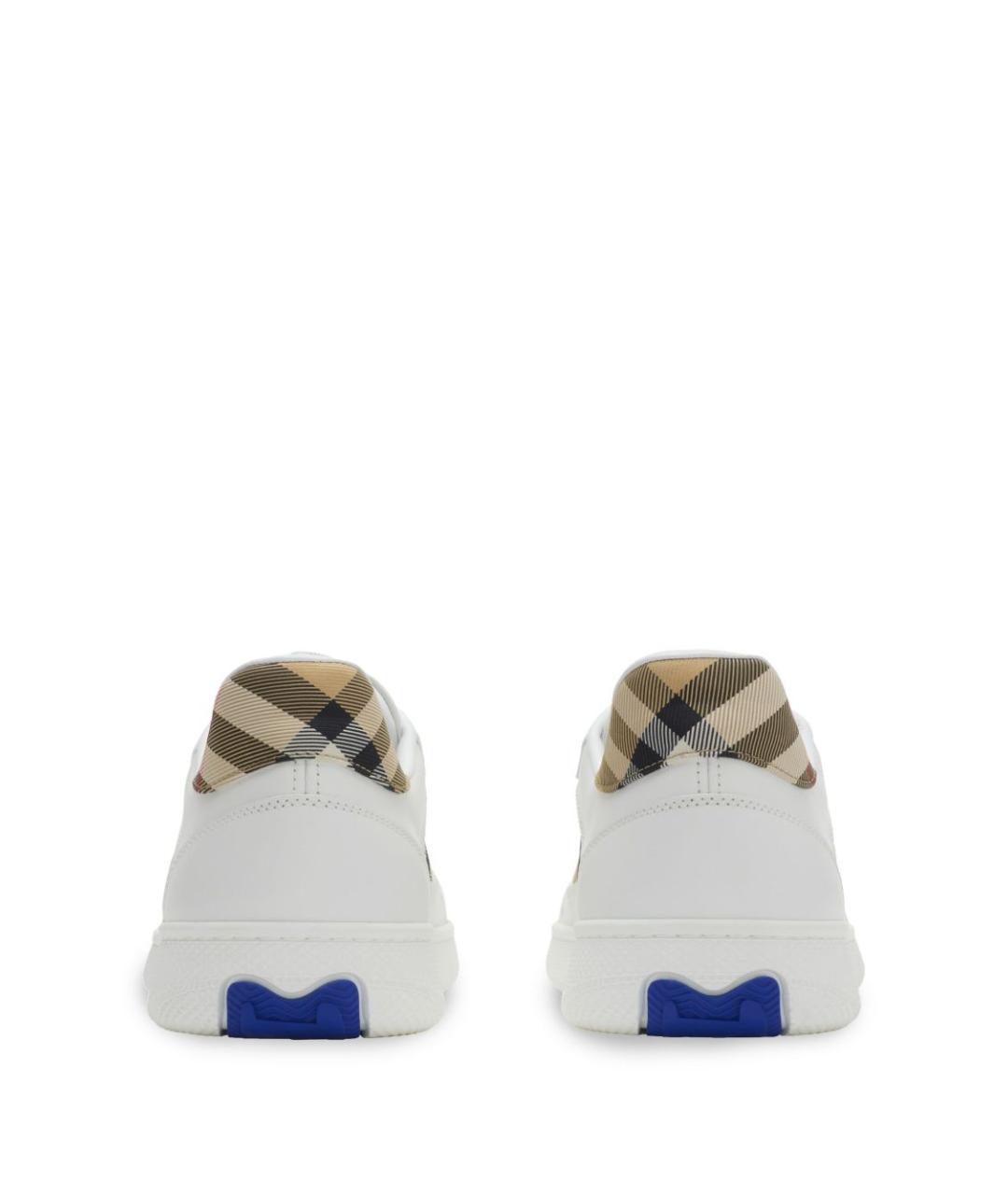 BURBERRY Белые кожаные низкие кроссовки / кеды, фото 2