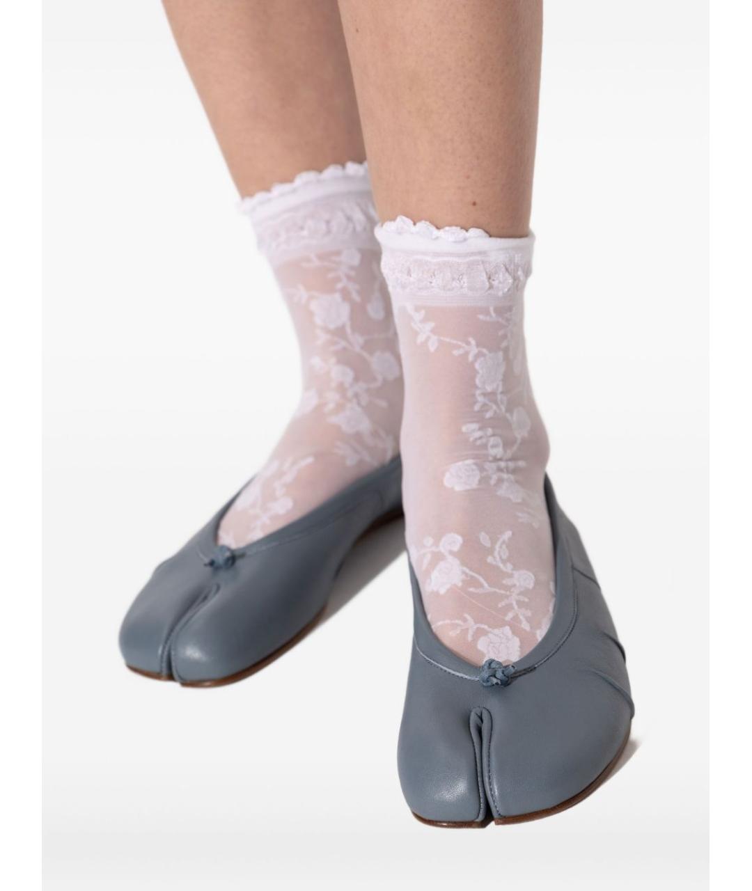 MAISON MARGIELA Голубые кожаные балетки, фото 5