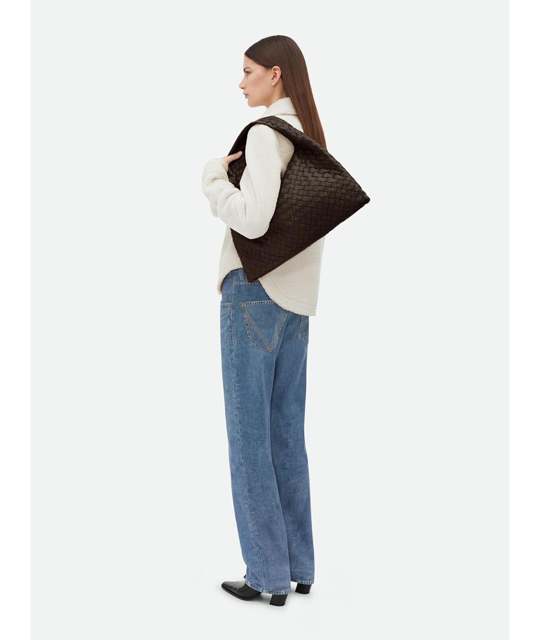 BOTTEGA VENETA Коричневая кожаная сумка тоут, фото 2