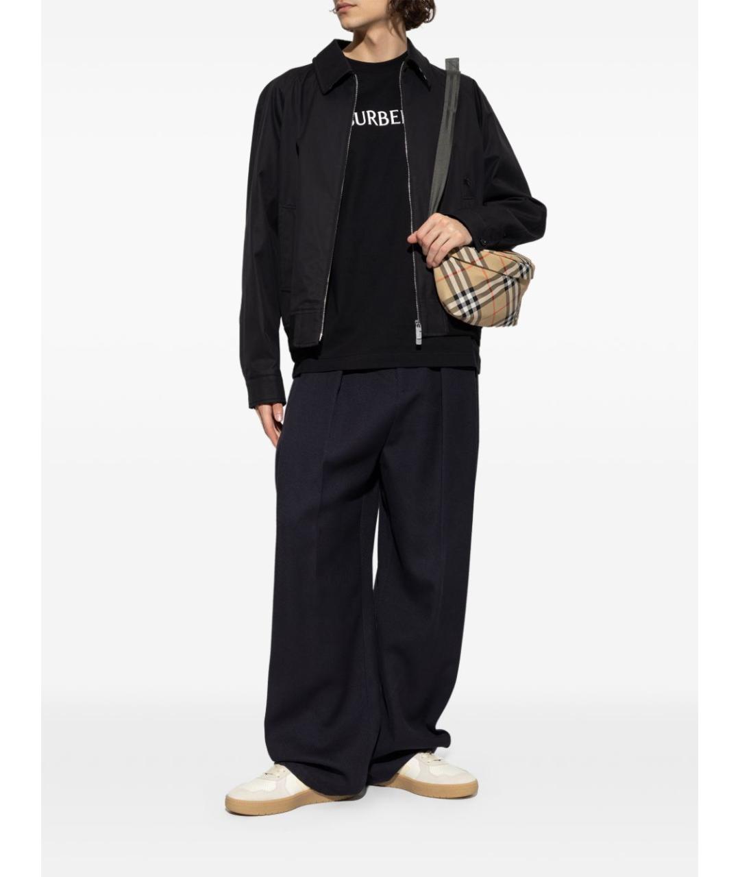 BURBERRY Черная хлопковая футболка, фото 2