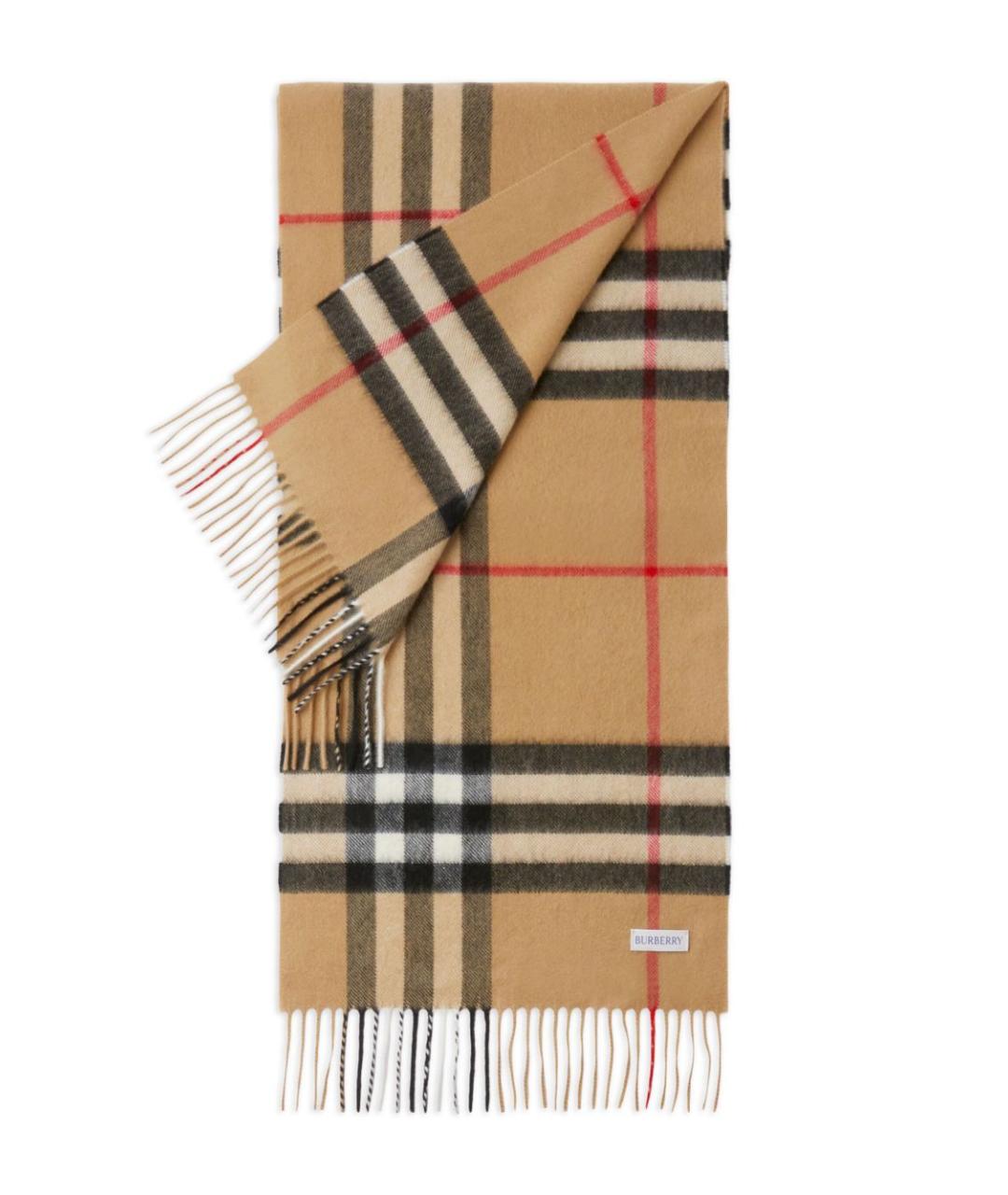 BURBERRY Бежевый кашемировый шарф, фото 2