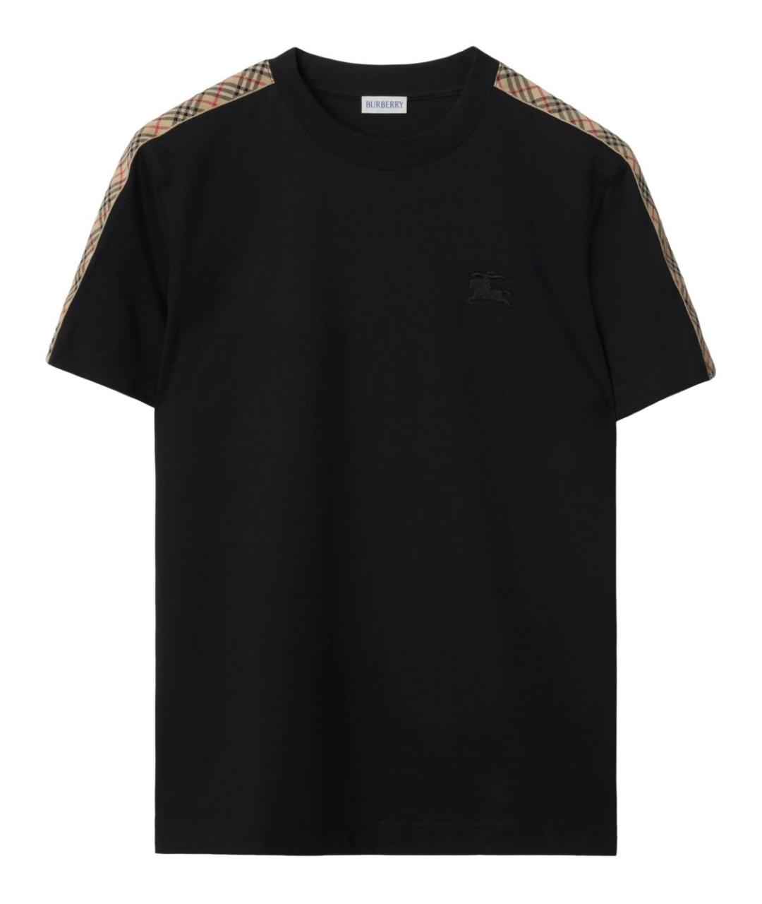 BURBERRY Черная хлопковая футболка, фото 1