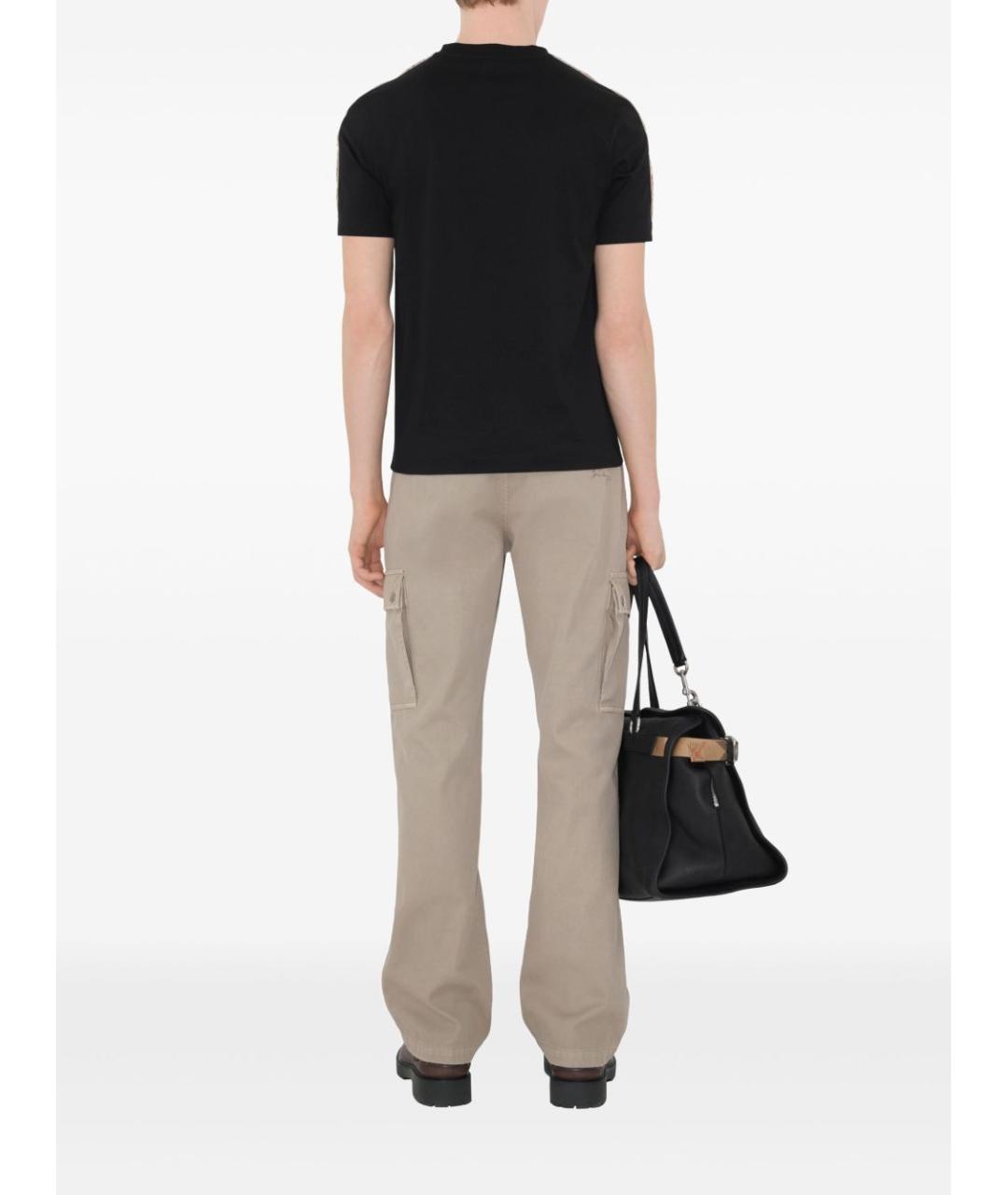 BURBERRY Черная хлопковая футболка, фото 4