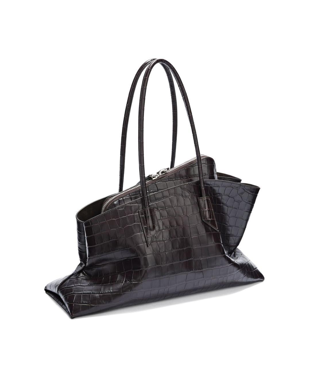 THE ATTICO Коричневая кожаная сумка через плечо, фото 3