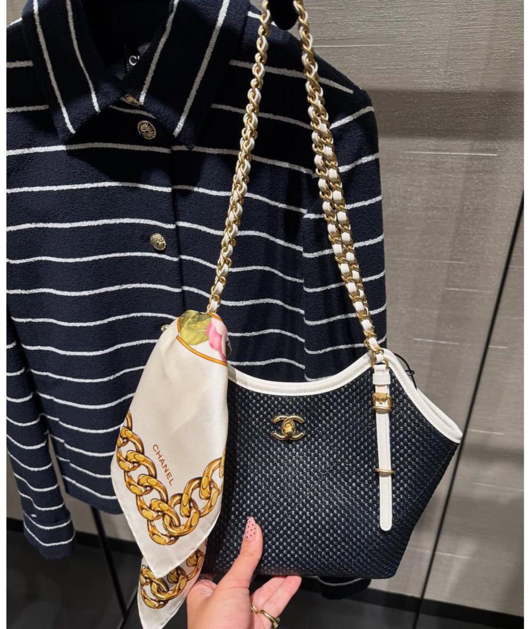 CHANEL Черная кожаная сумка тоут, фото 3