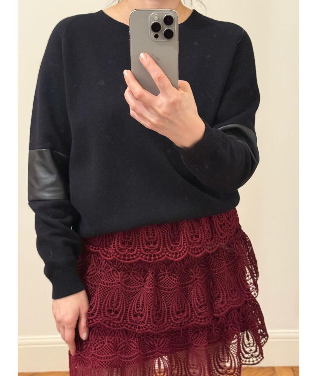 SELF-PORTRAIT Бордовая кружевная юбка мини, фото 6