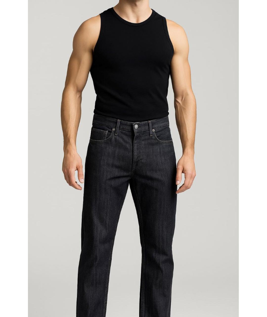 LEVI'S Серые хлопковые прямые джинсы, фото 7