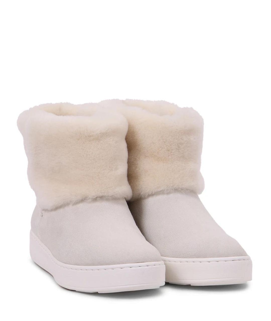 SANTONI Бежевые замшевые ботинки, фото 4