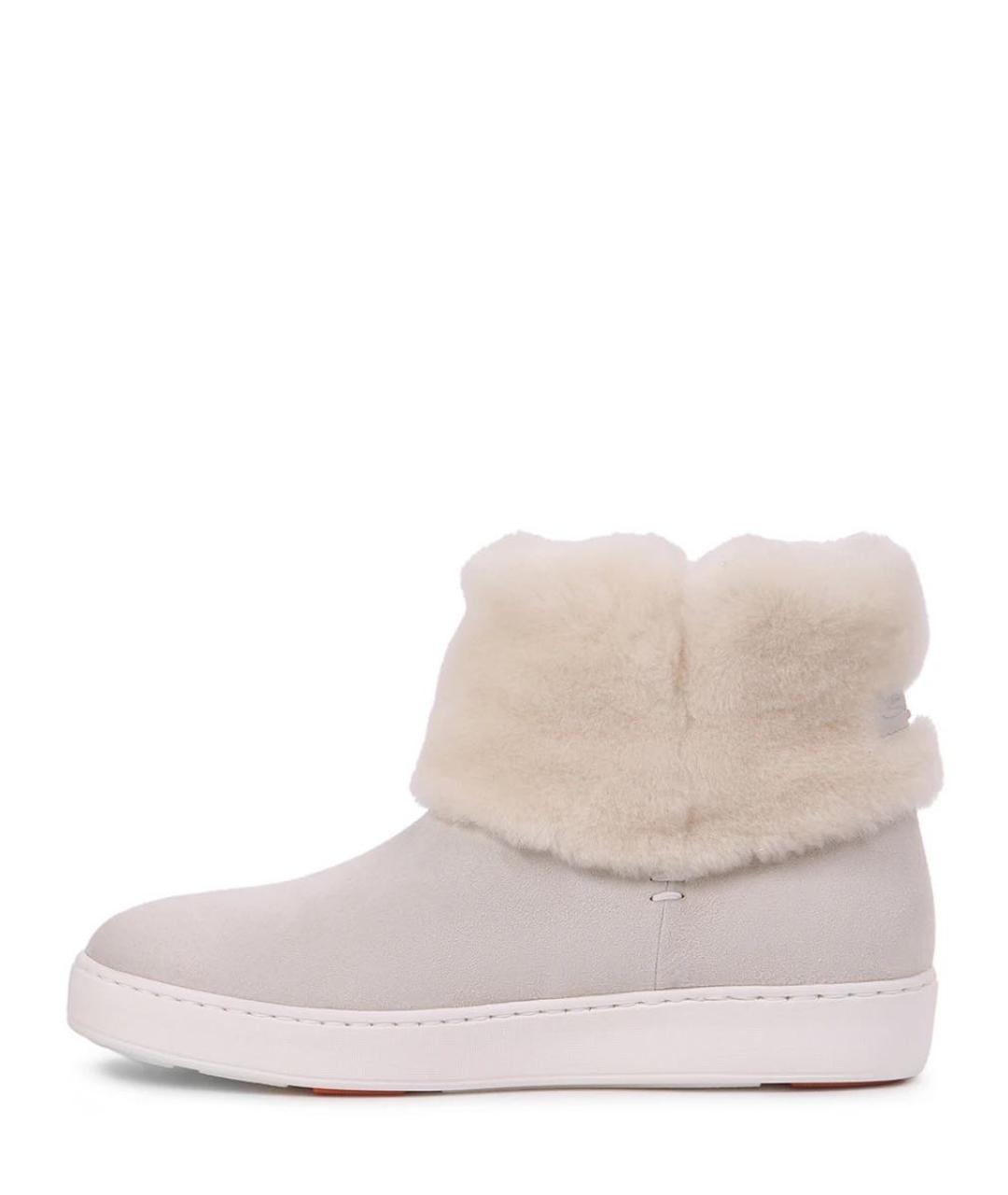 SANTONI Бежевые замшевые ботинки, фото 3