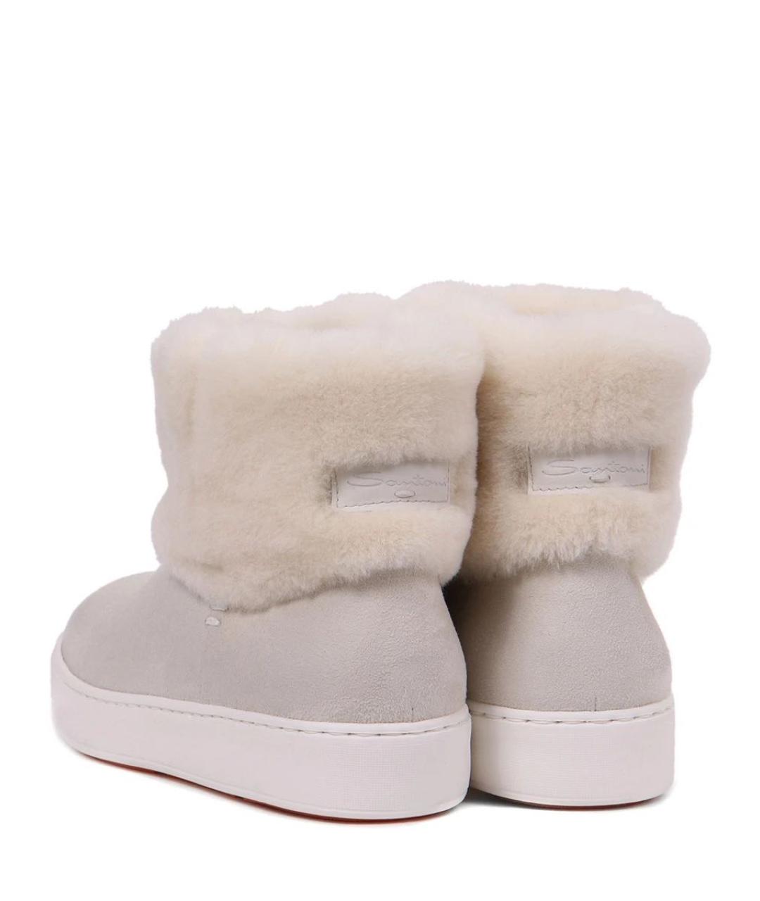 SANTONI Бежевые замшевые ботинки, фото 2