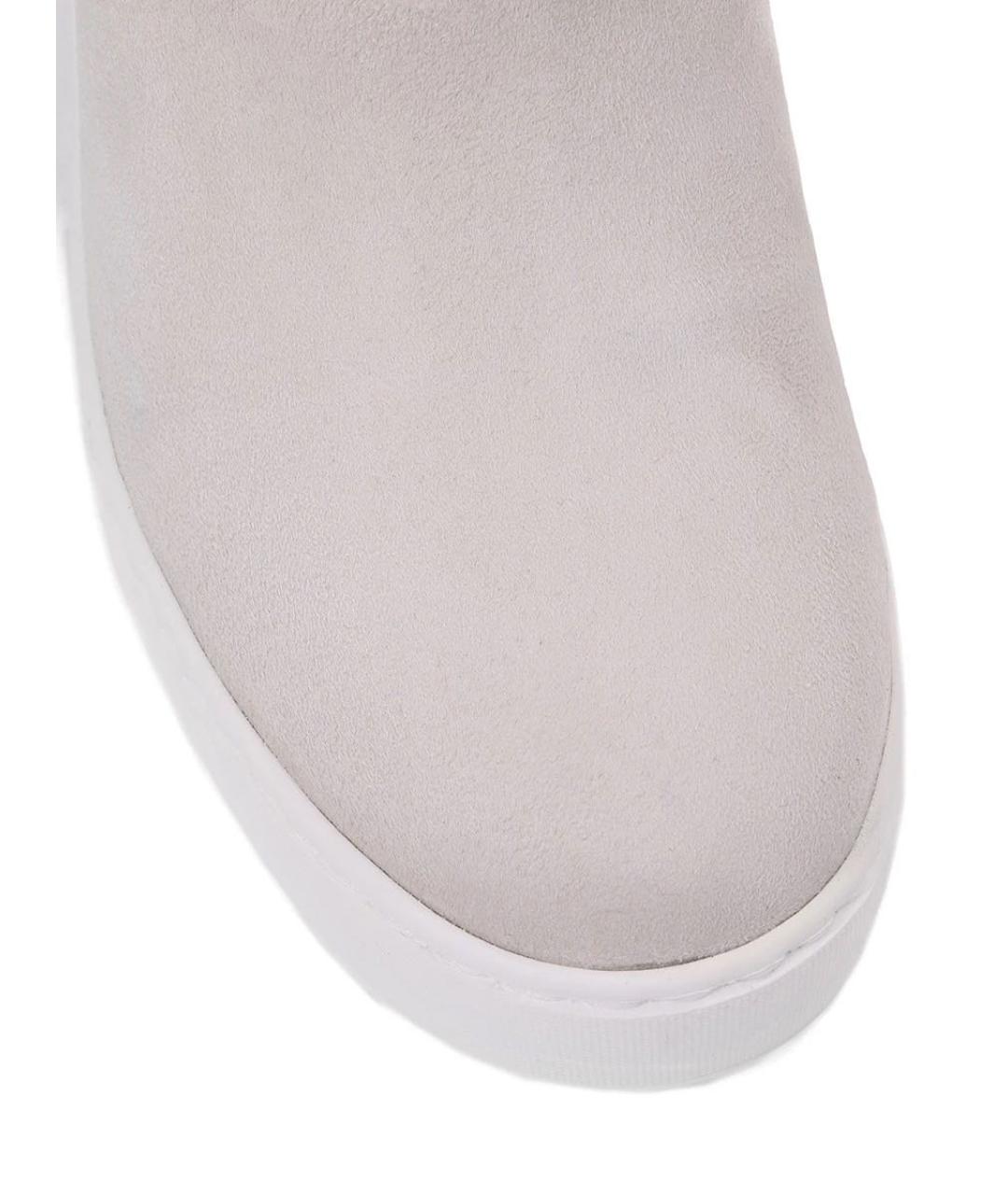 SANTONI Бежевые замшевые ботинки, фото 5