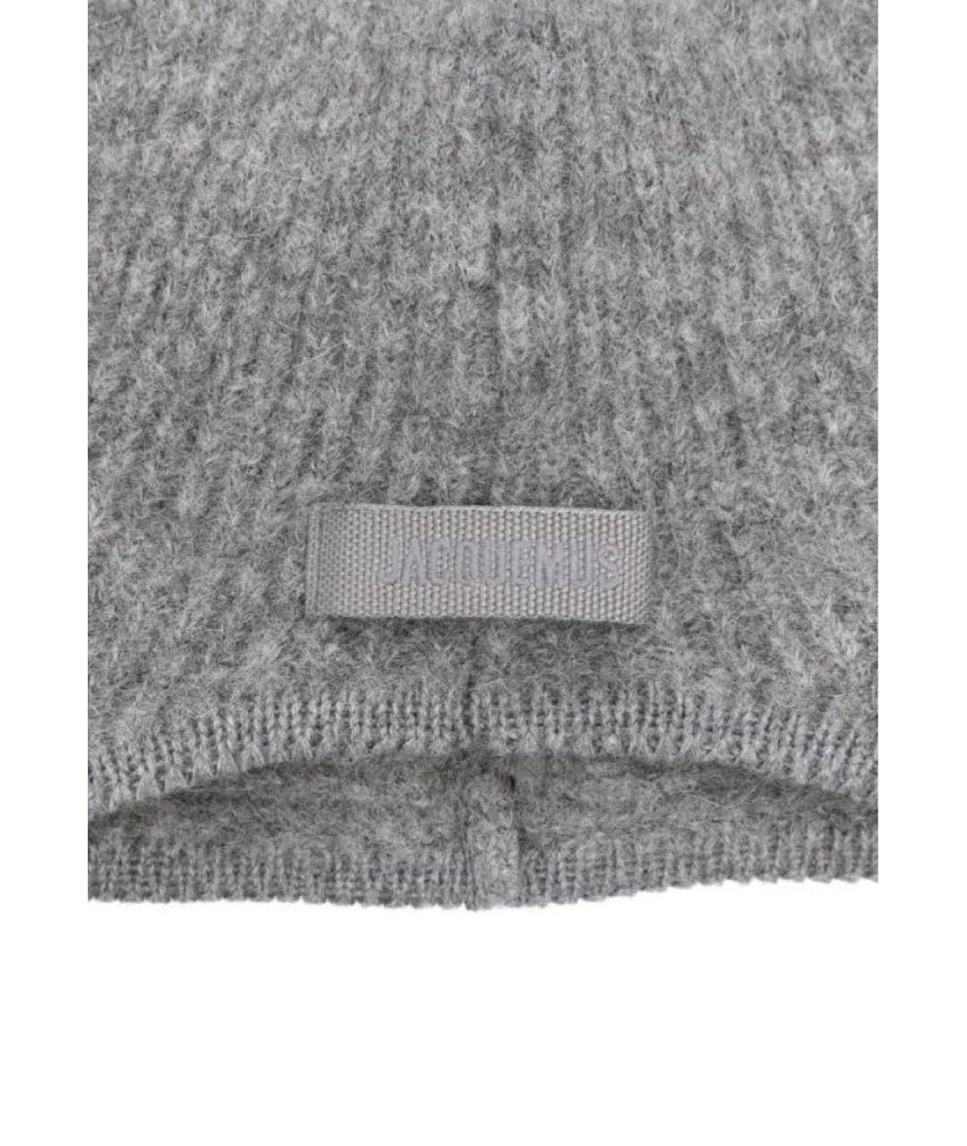 JACQUEMUS Серая шерстяная шапка, фото 7