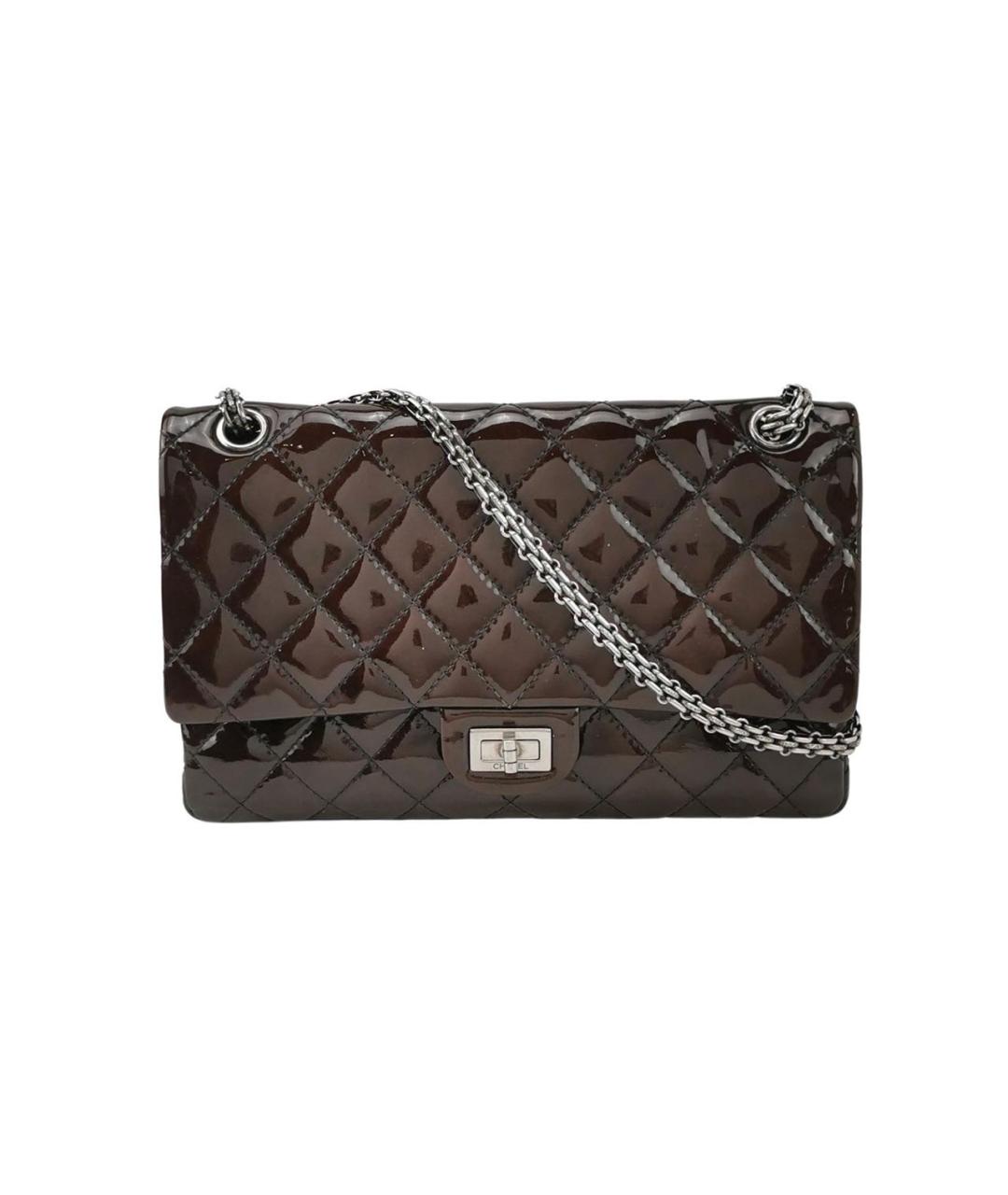 CHANEL Черная сумка через плечо из лакированной кожи, фото 5