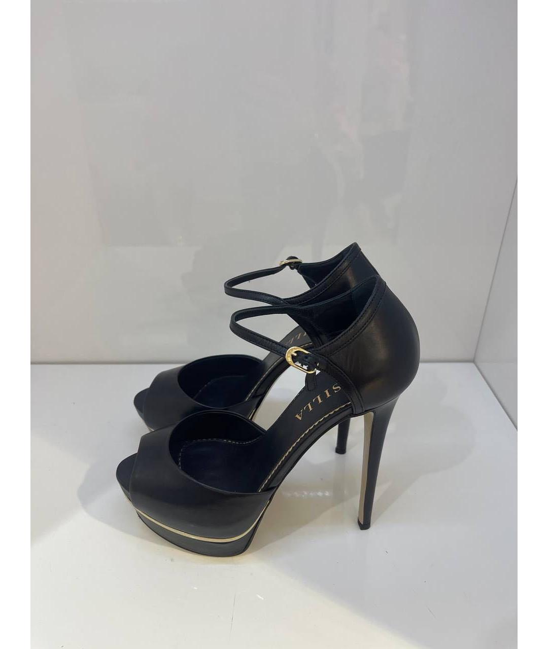 LE SILLA Черные кожаные босоножки, фото 3