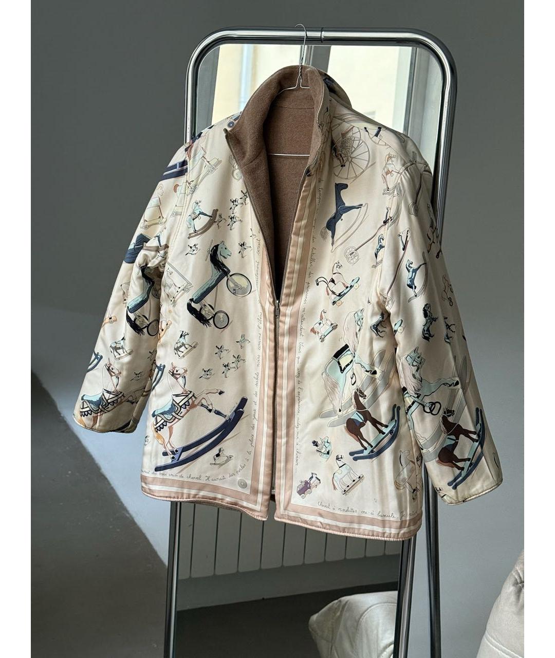 HERMES Бежевая кашемировая куртка, фото 9