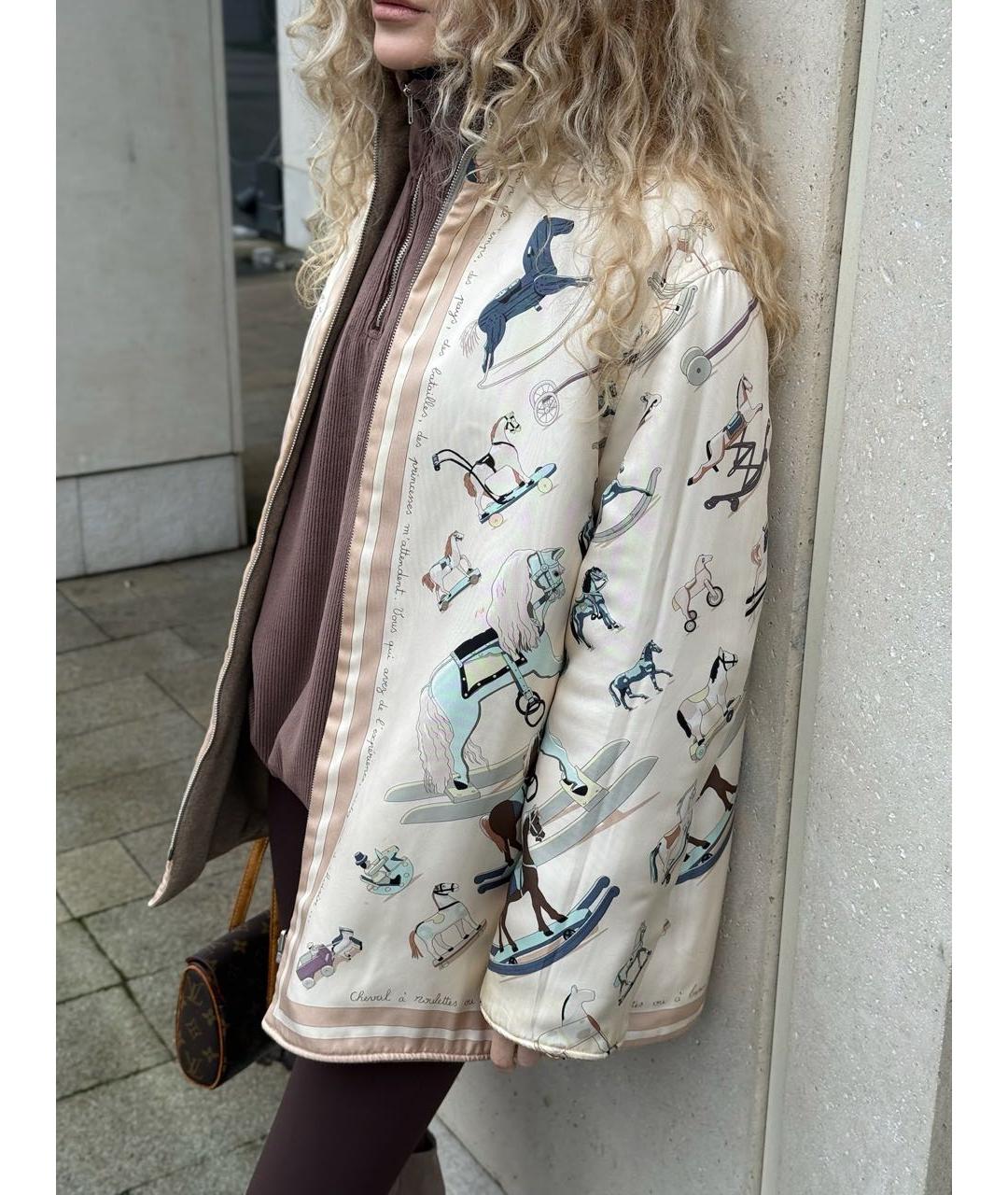 HERMES Бежевая кашемировая куртка, фото 7