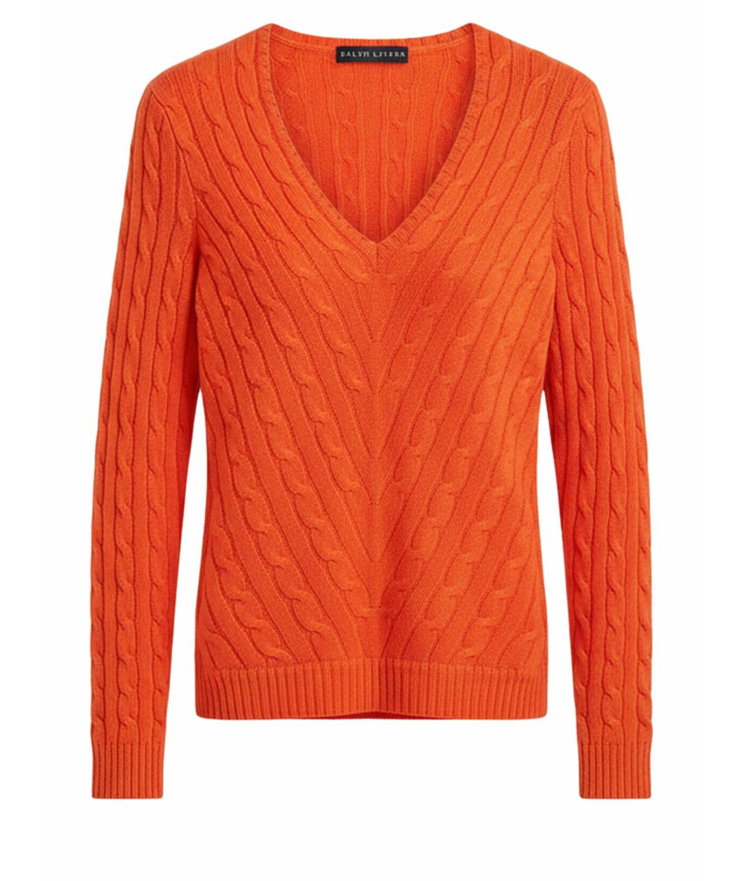 RALPH LAUREN Оранжевый кашемировый джемпер / свитер, фото 1