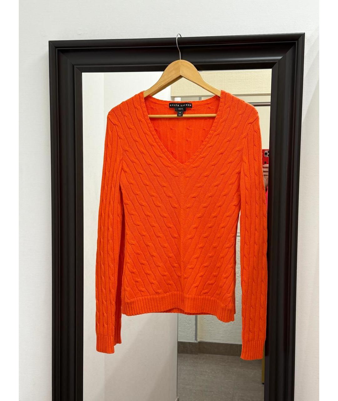 RALPH LAUREN Оранжевый кашемировый джемпер / свитер, фото 6