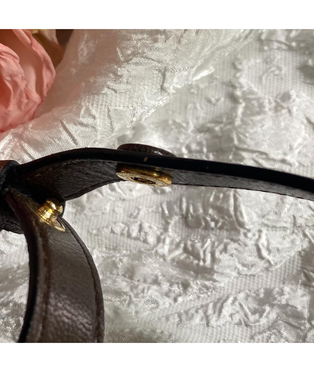 SAINT LAURENT Коричневая кожаная сумка с короткими ручками, фото 3