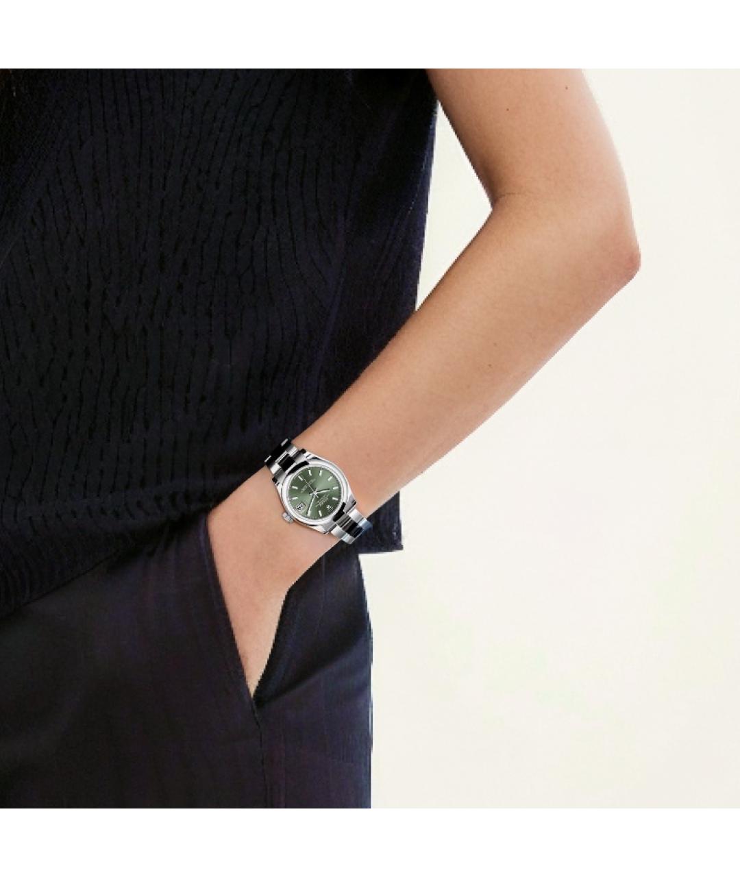 ROLEX Зеленые металлические часы, фото 4