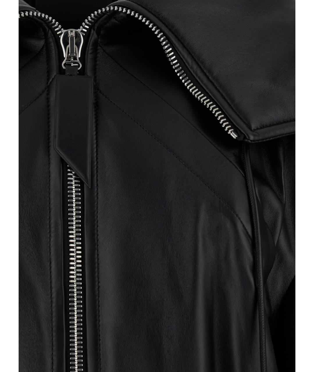 THE ATTICO Черная кожаная куртка, фото 3