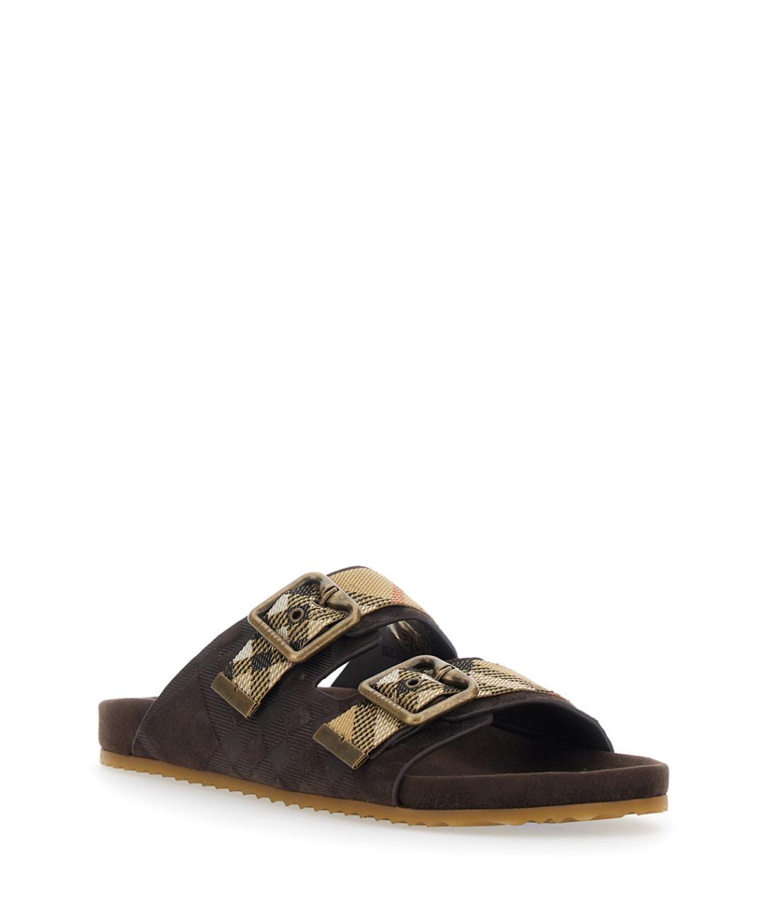 BURBERRY Коричневые кожаные сандалии, фото 2