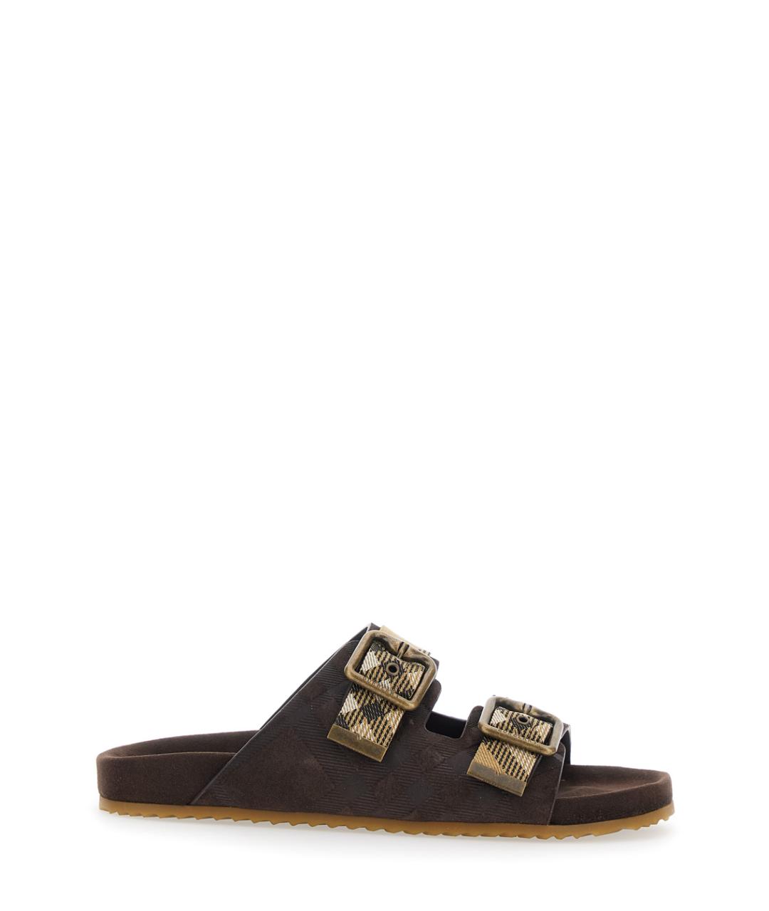 BURBERRY Коричневые кожаные сандалии, фото 1