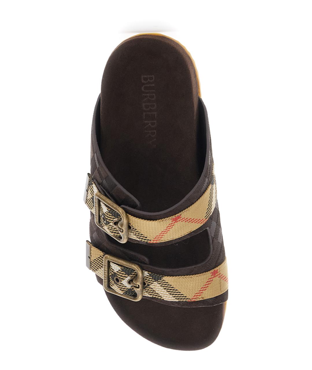 BURBERRY Коричневые кожаные сандалии, фото 4