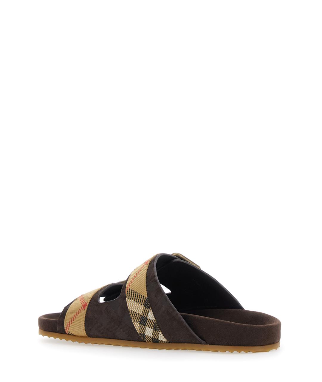 BURBERRY Коричневые кожаные сандалии, фото 3