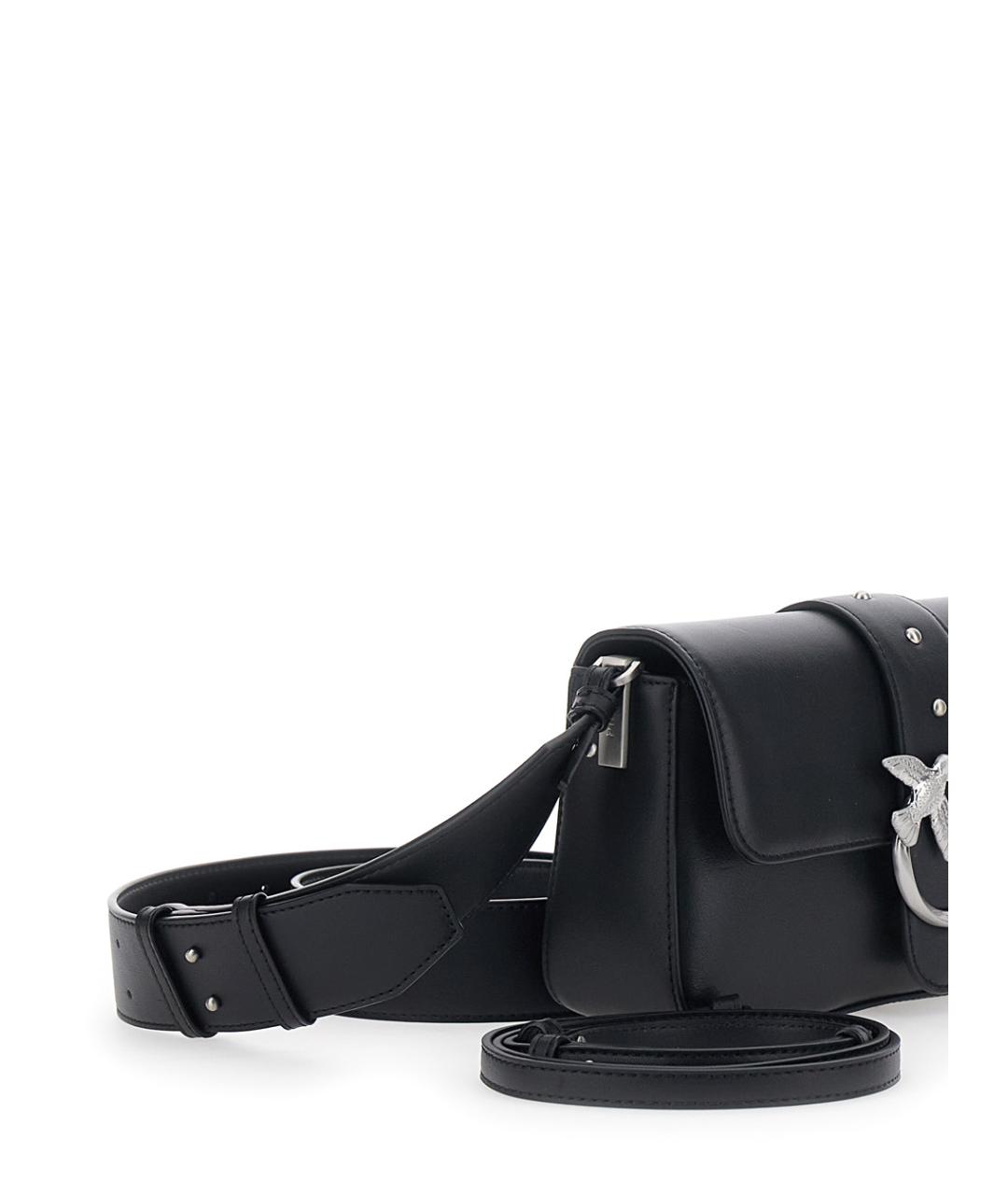 PINKO Черная кожаная сумка через плечо, фото 4