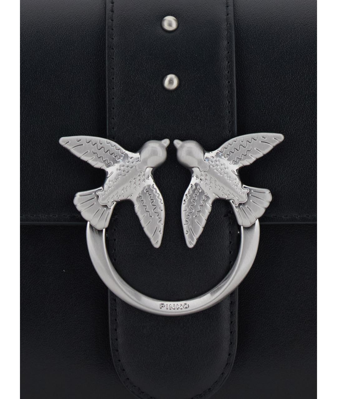 PINKO Черная кожаная сумка через плечо, фото 3