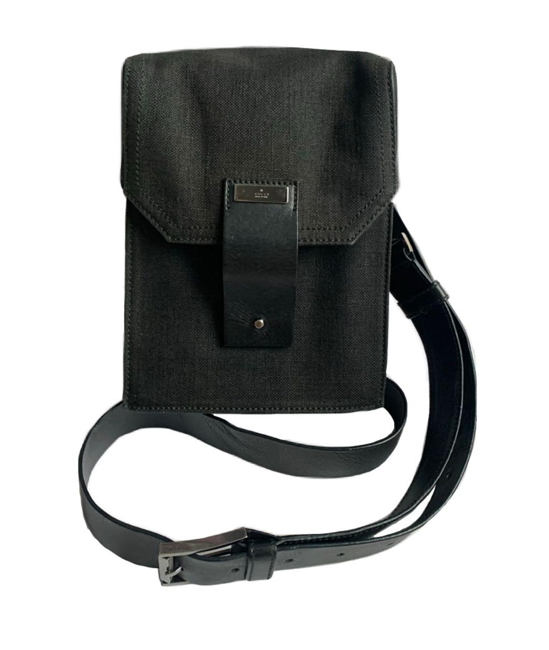 GUCCI Черная тканевая сумка на плечо, фото 1