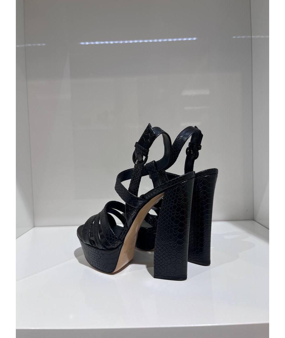 CASADEI Черные кожаные босоножки, фото 3