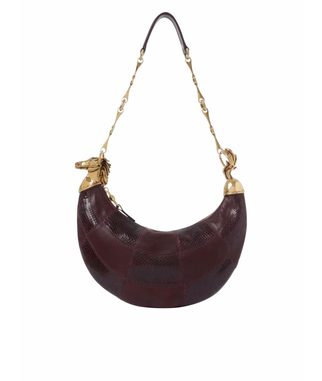 CHLOE Бордовая кожаная сумка с короткими ручками, фото 1